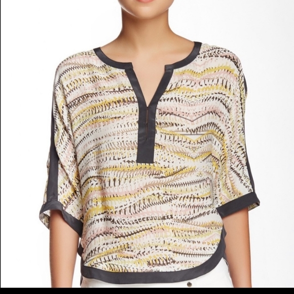 Anthropologie Tops - Anthropologie Silk V Neck Top